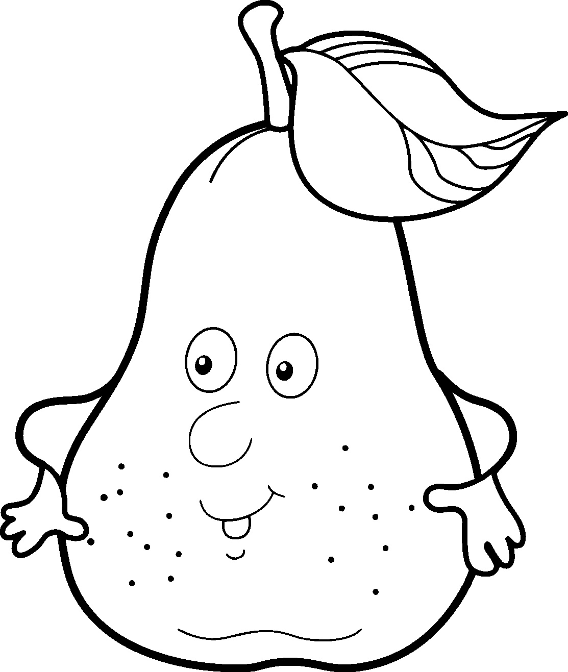 cartoon pear coloring page (1) | Crafts and Worksheets for  Preschool,Toddler and Kindergarten
