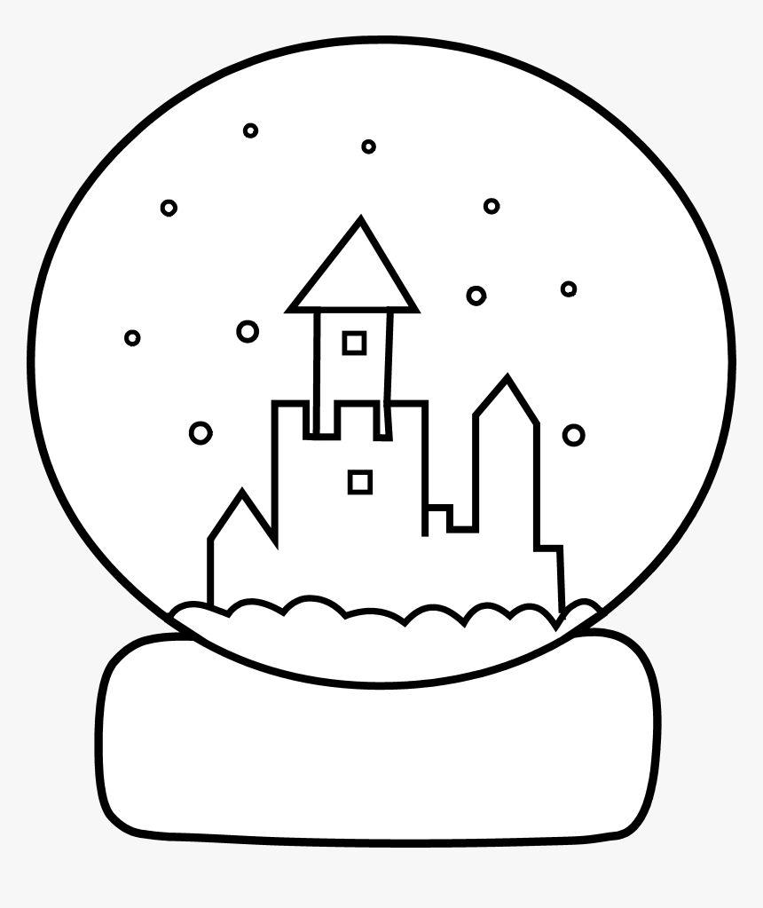 Cute Snow Globe Coloring Page - Winter Snow Globes Colouring, HD Png  Download - kindpng