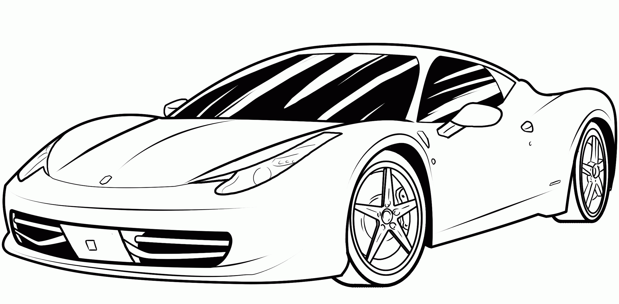 Car With Spoiler Coloring Page - Coloring Home