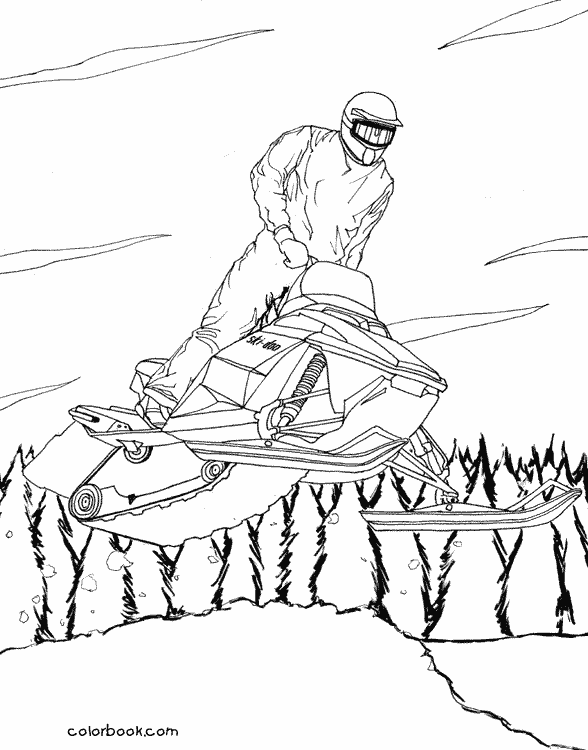 Snowmobile Coloring Pages Coloring Home