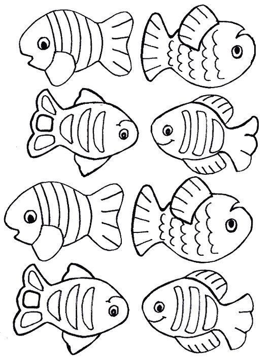 Printable Fish Cutouts Coloring Home