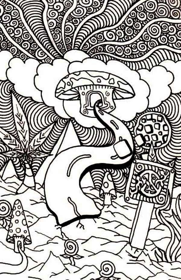 Trippy Alice In Wonderland Coloring Pages - Coloring Home