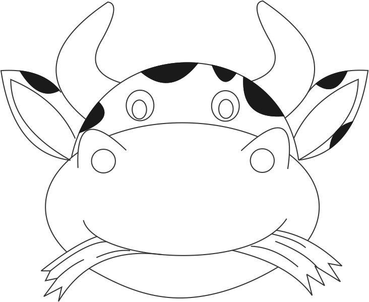 Cow Face Coloring Page - Coloring Home