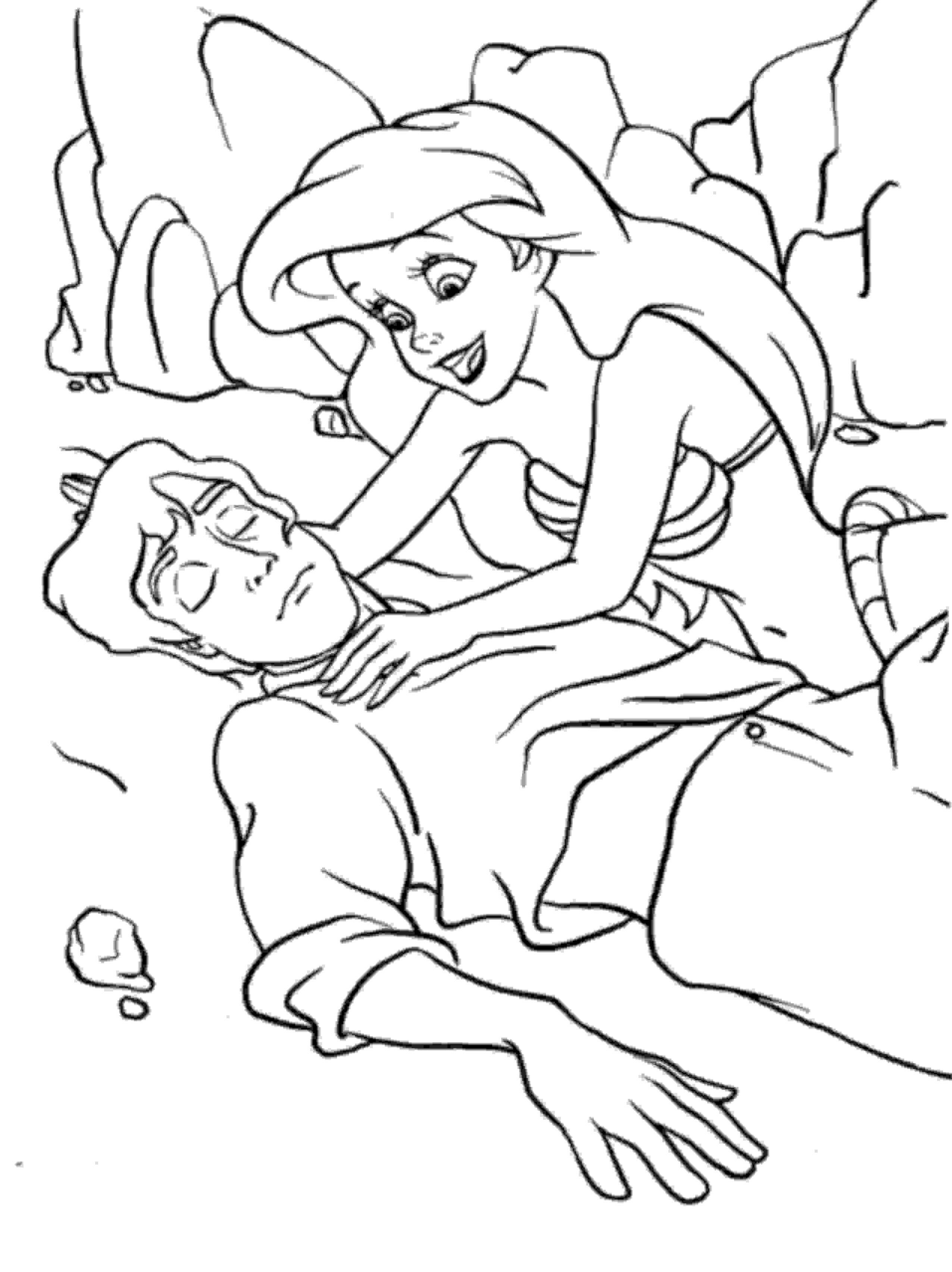The Little Mermaid Coloring Pages Ariel And Eric Coloring Home