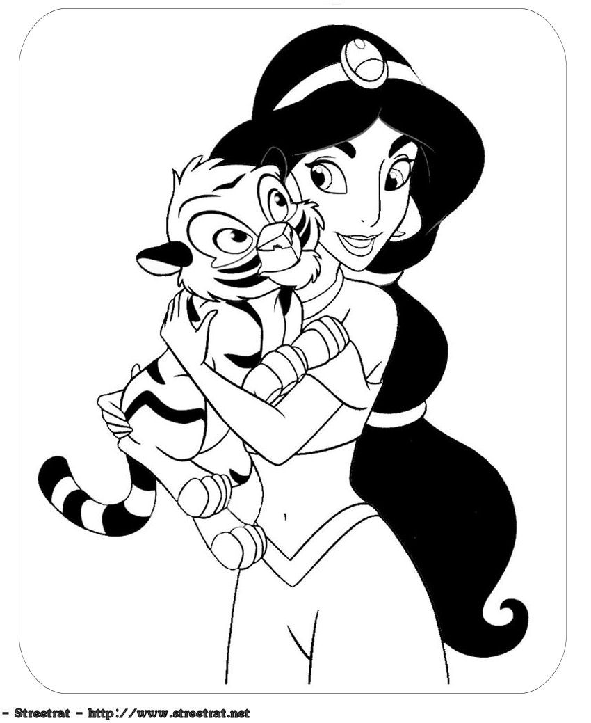 Disney Princess Coloring Pages Jasmine Coloring Home