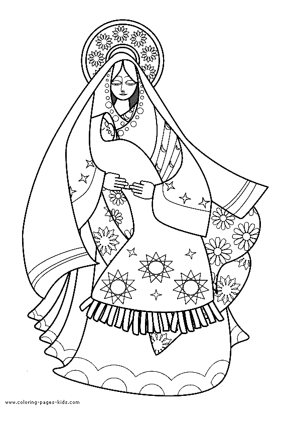 Virgin Mary Coloring Pages Coloring Home