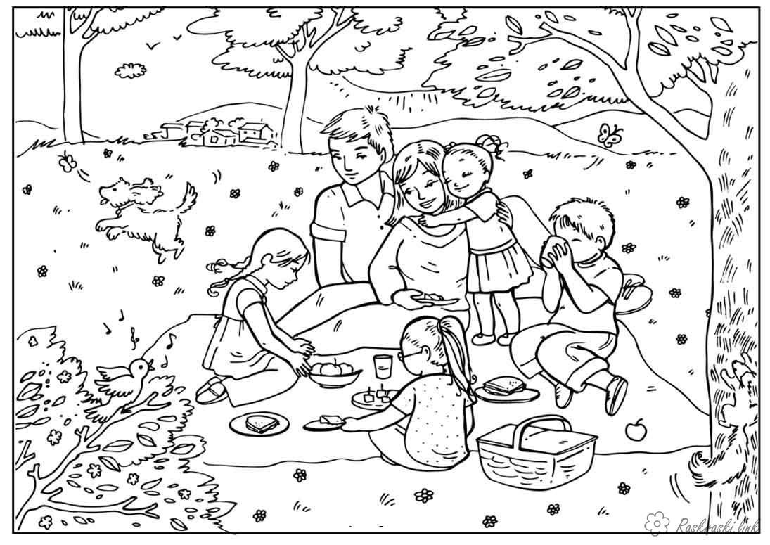 Camping Free Coloring pages online print.