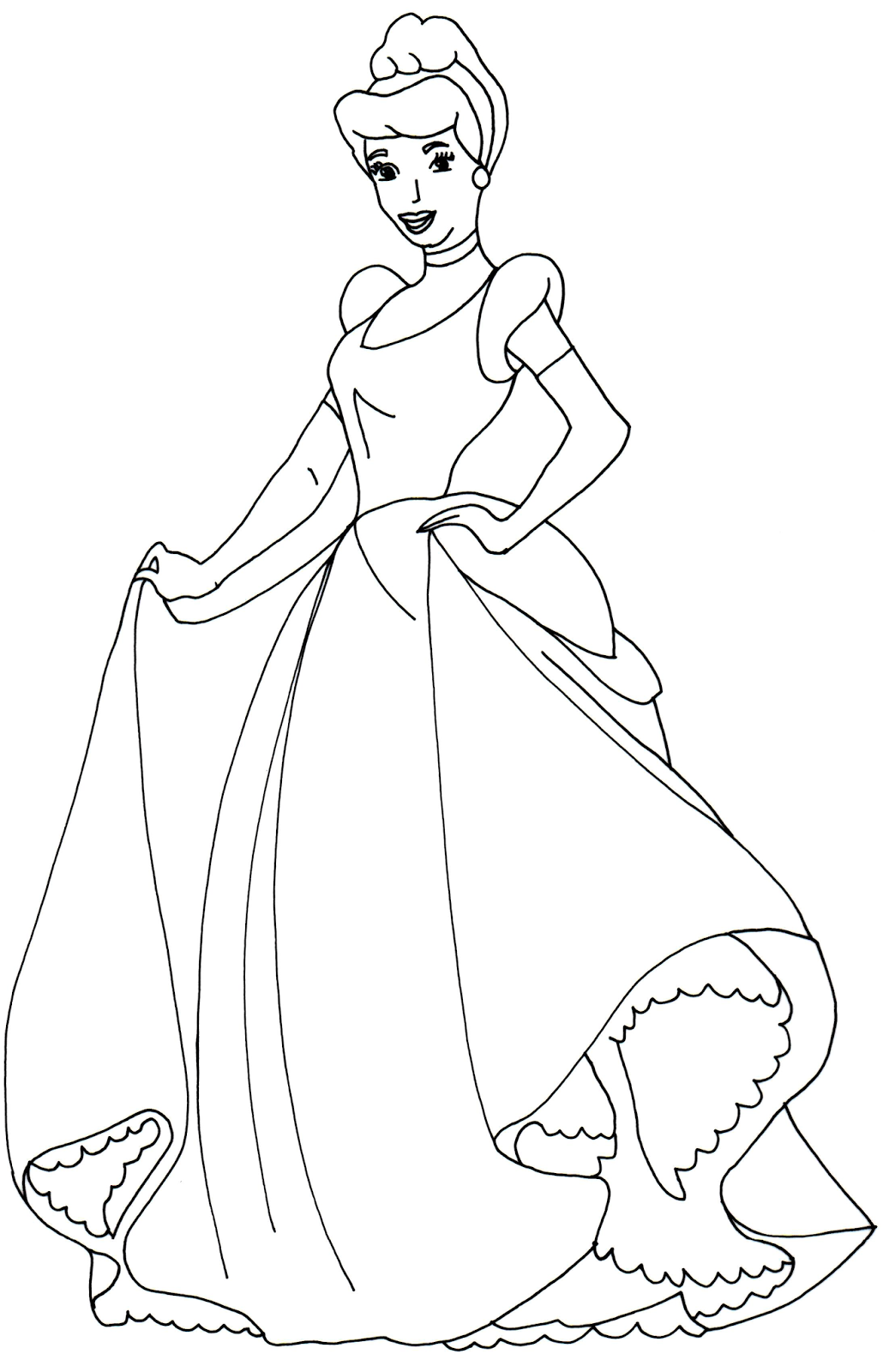 coloring sofia cinderella dress drawing princess popular getdrawings