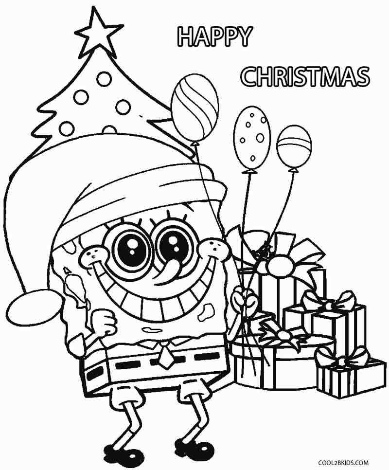 Sponge Bob Christmas - Coloring Pages for Kids and for Adults