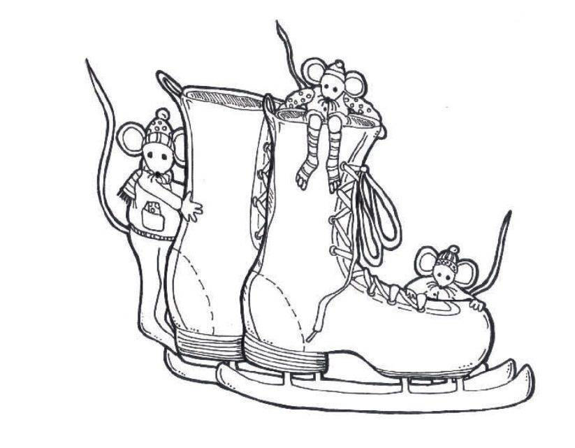 Mice Ice Skates Coloring Pages For Kids #dD5 : Printable Mice ...