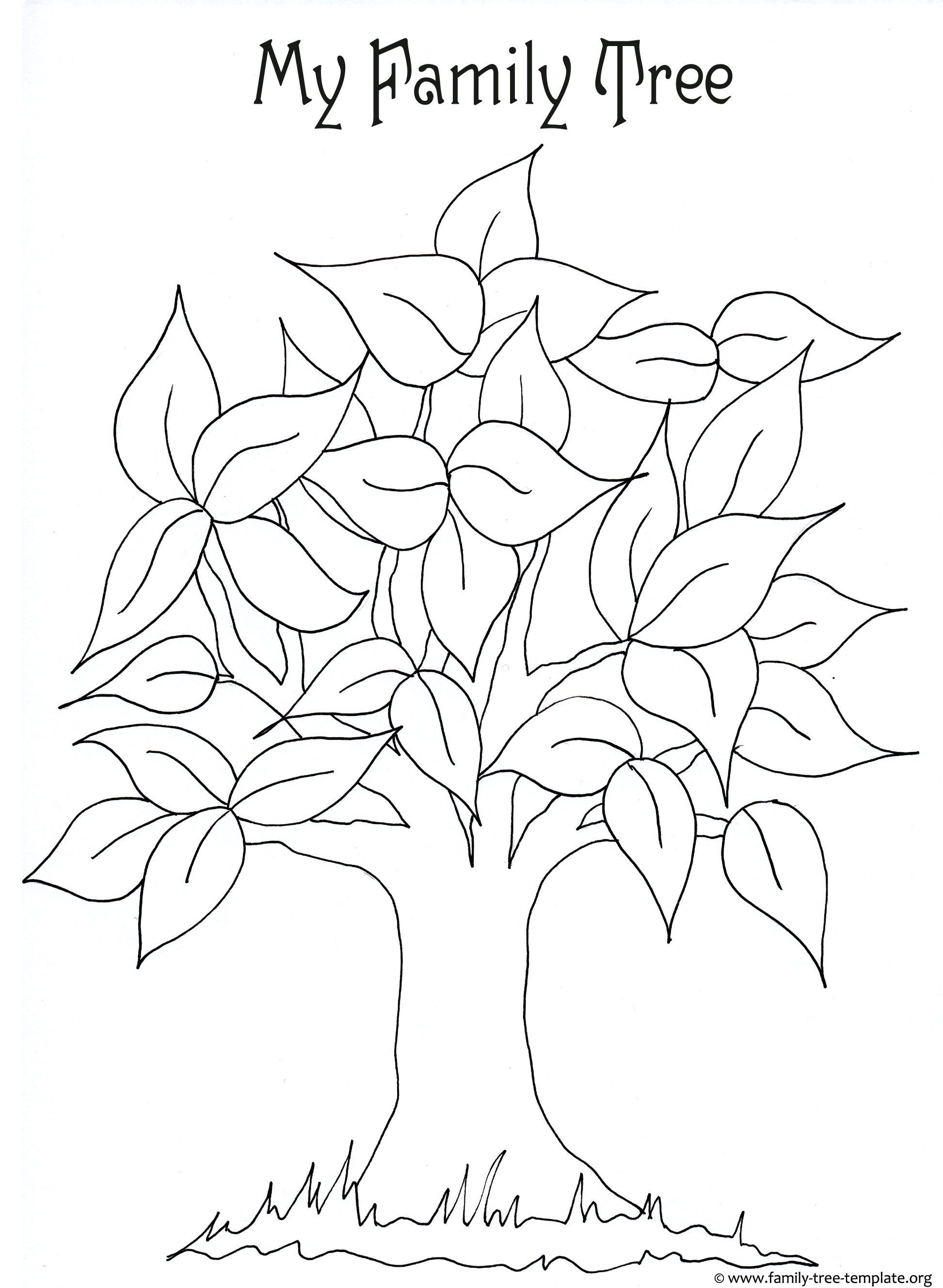 Printable Tree Template Coloring Home