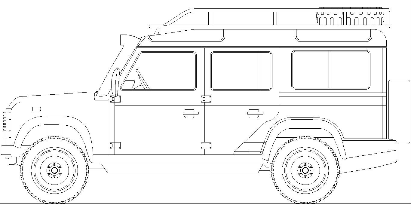Land Rover Defender 110 Sketch Coloring Page