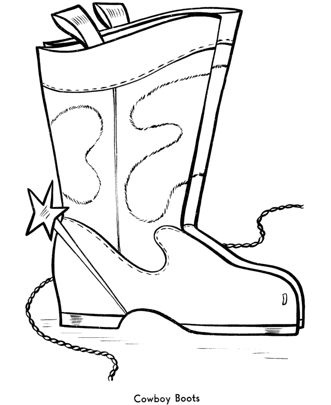 Easy Shapes Coloring Pages | Free Printable Cowboy Boots Easy ...