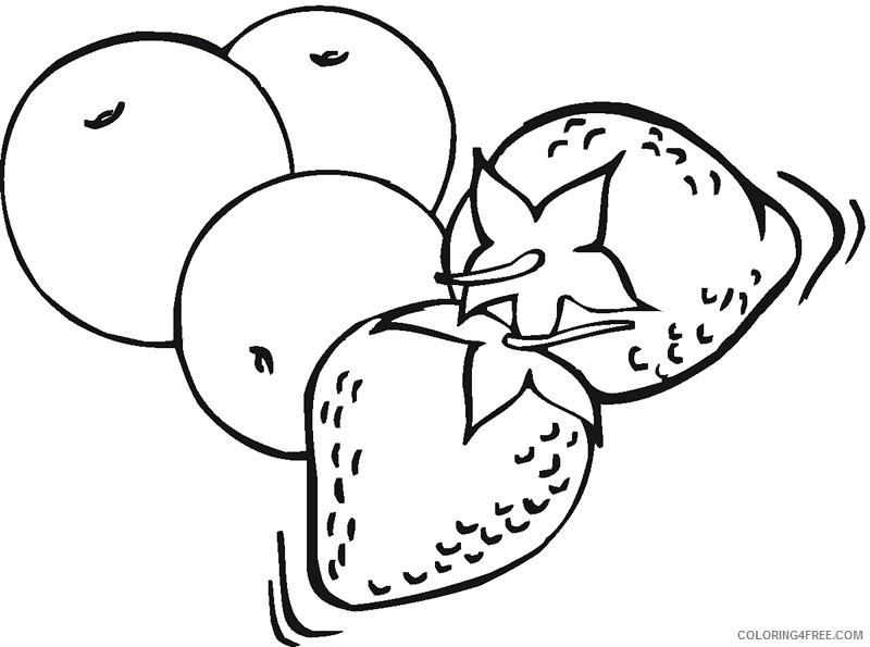 strawberry coloring pages and oranges Coloring4free ...