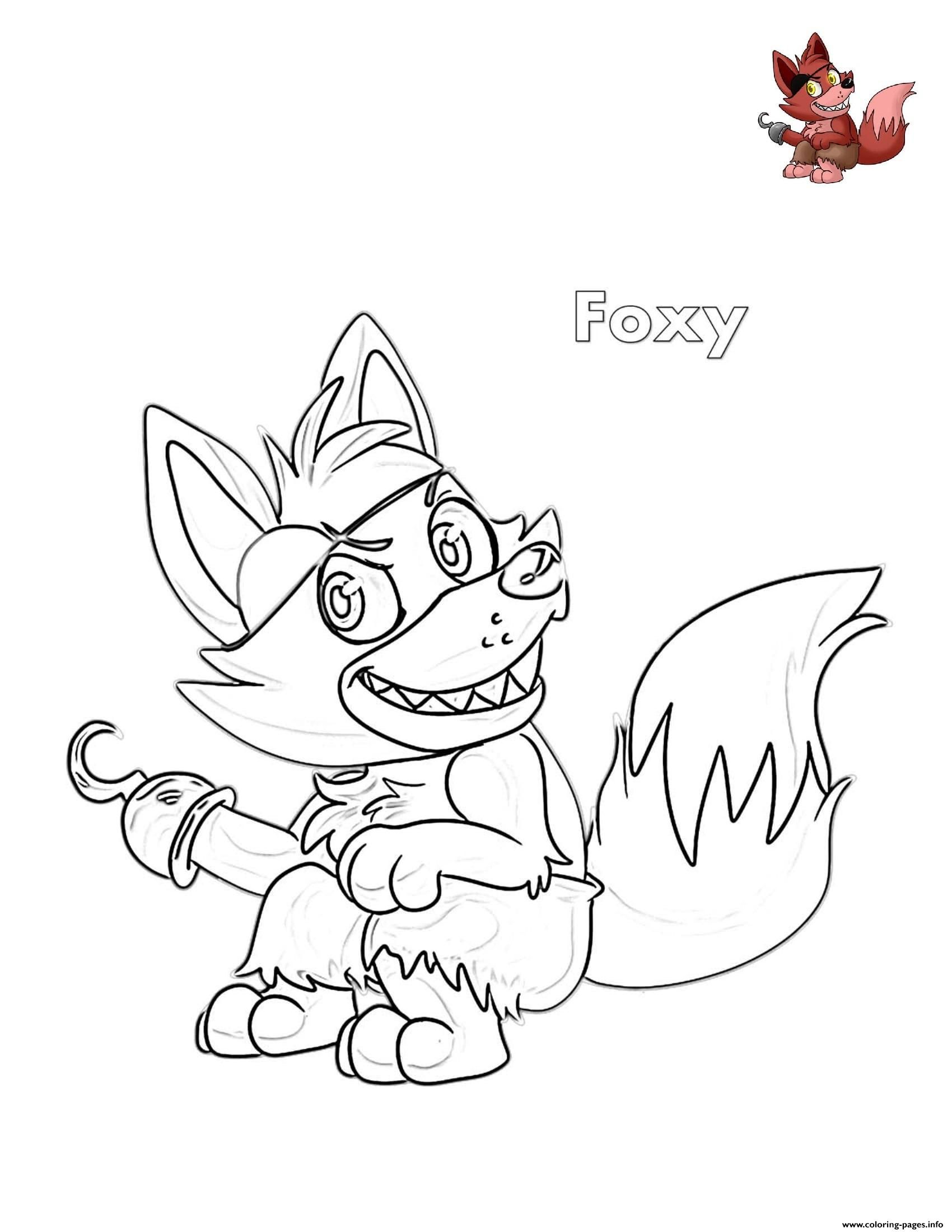 Print Cute Foxy FNAF coloring pages ...
