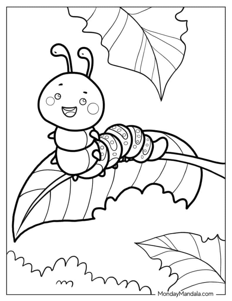 20 Caterpillar Coloring Pages (Free PDF Printables)