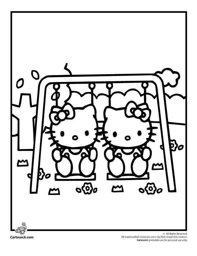 Hello Kitty at the Park Coloring Page | Cartoon Jr.