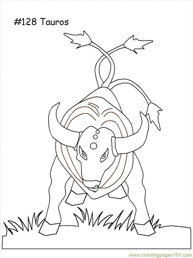 Pokemon Tauros Coloring Pages Images | Pokemon Images