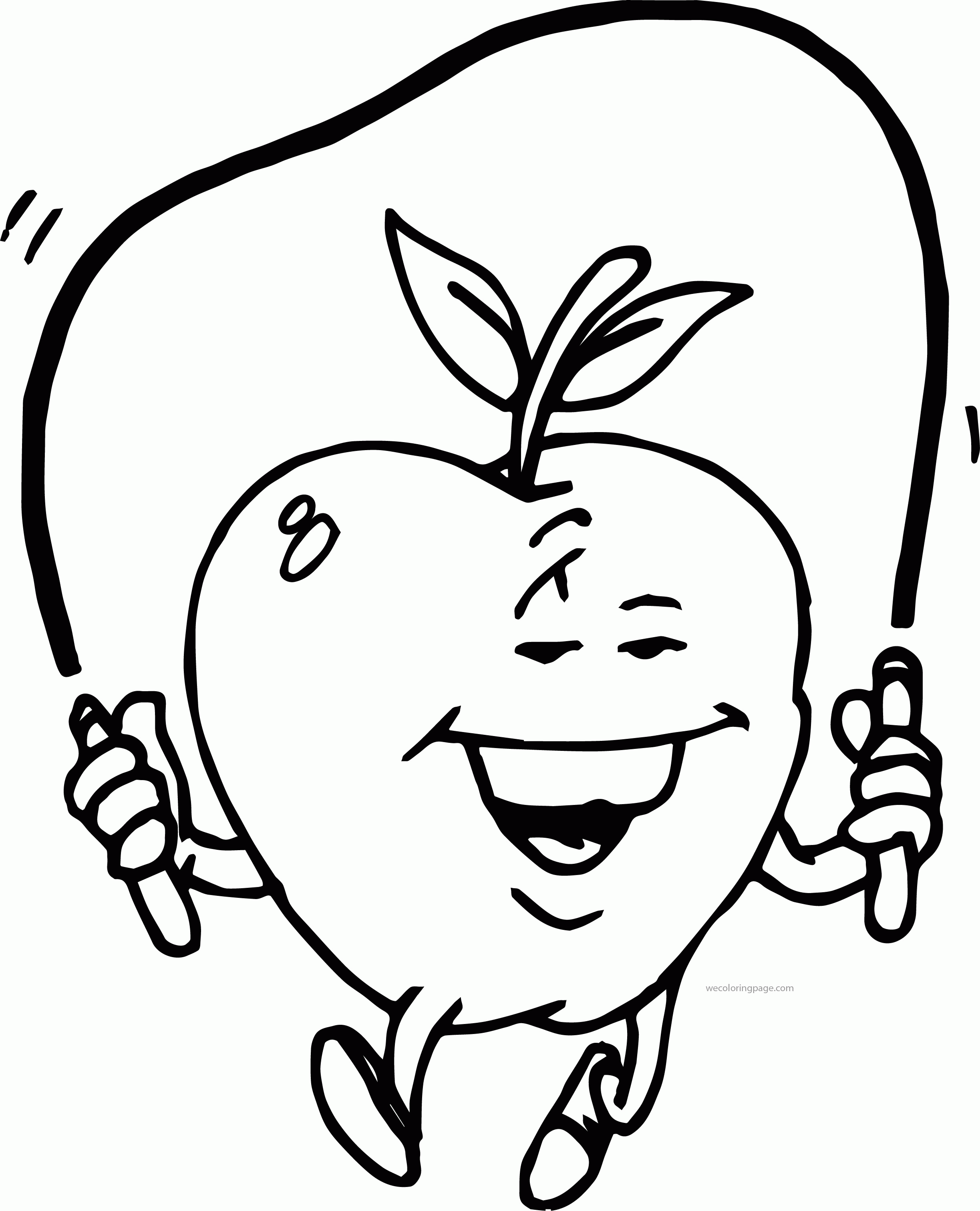 Cartoon Apple Jump Rope Coloring Page | Wecoloringpage
