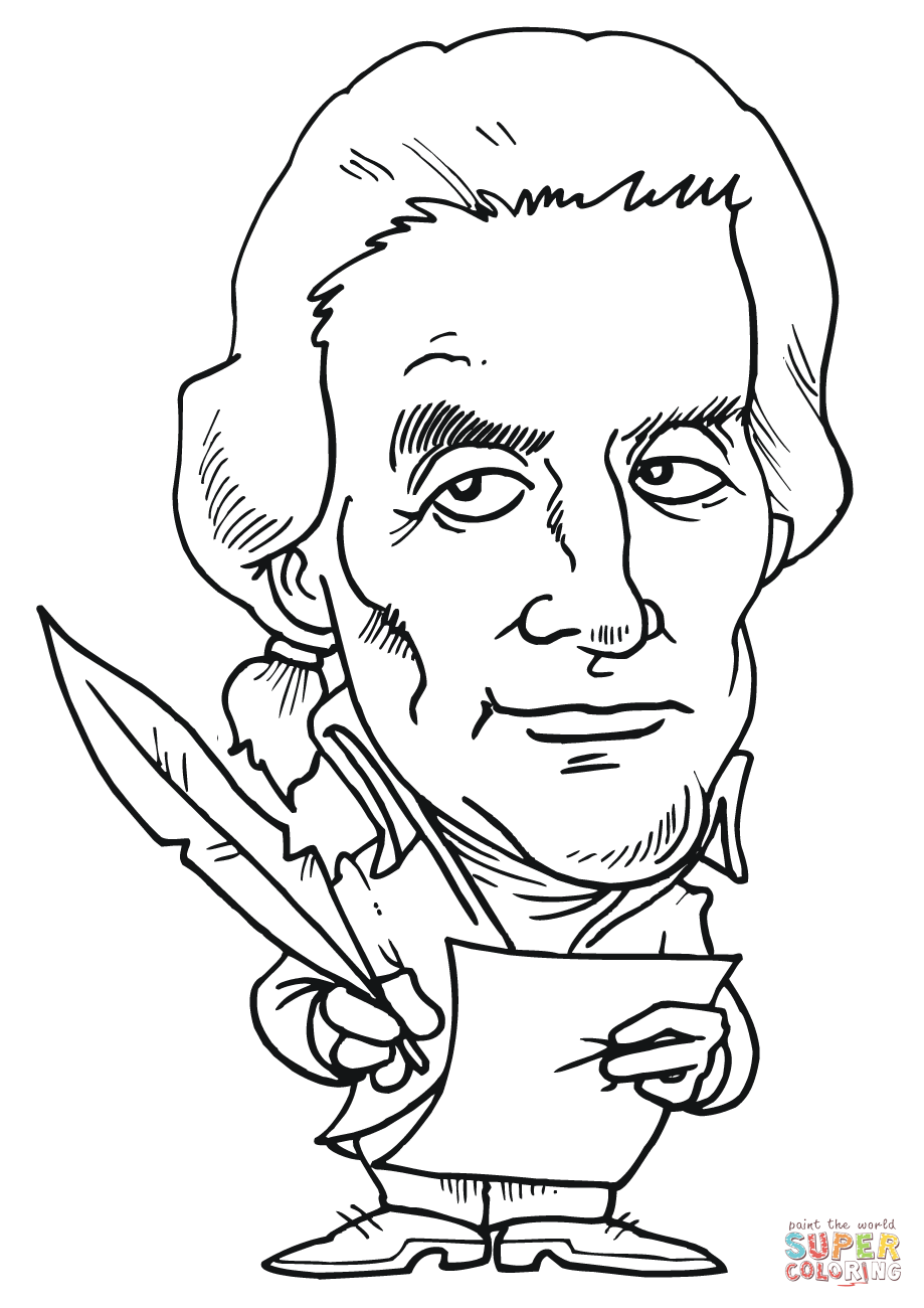 Thomas Jefferson Caricature coloring page | Free Printable Coloring Pages
