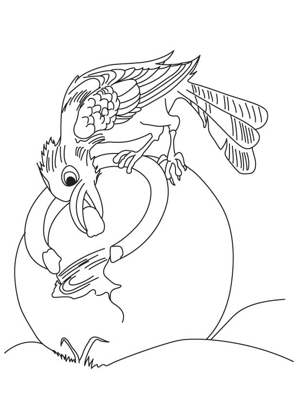 Crow quenching his thirst on a hot day coloring page | Download Free Crow  quenching his thirst on a hot day coloring page for kids | Best Coloring  Pages