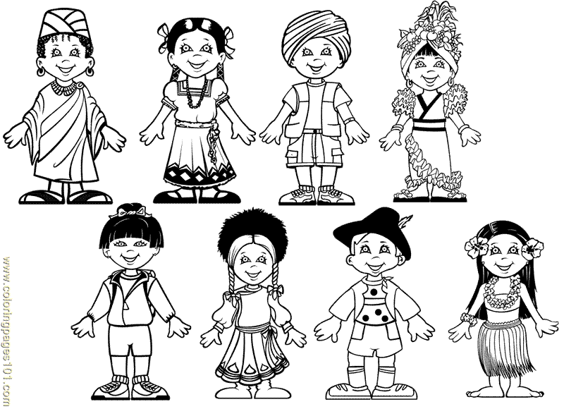 Coloring Page Of Children Around The World