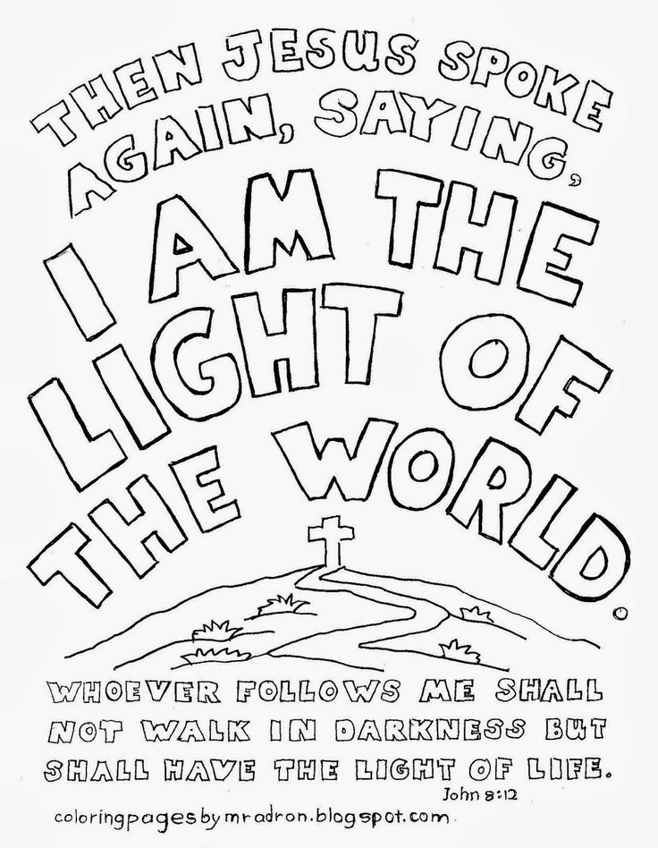 Jesus Is The Light Of The World Coloring Page