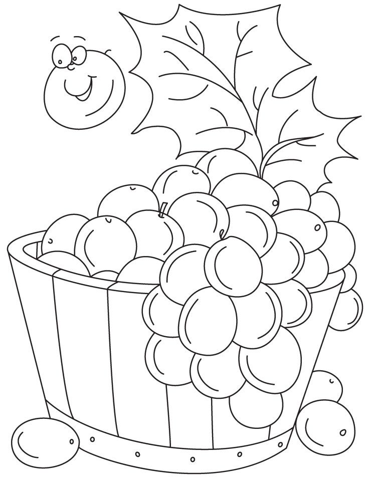 Grapes in tub coloring pages | Download Free Grapes in tub ...