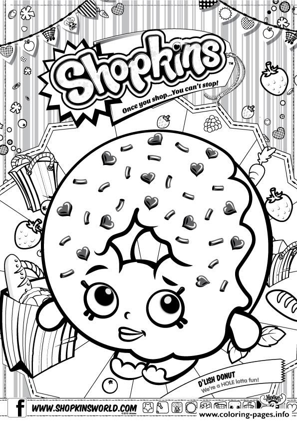 849 Simple D Lish Donut Coloring Page with disney character