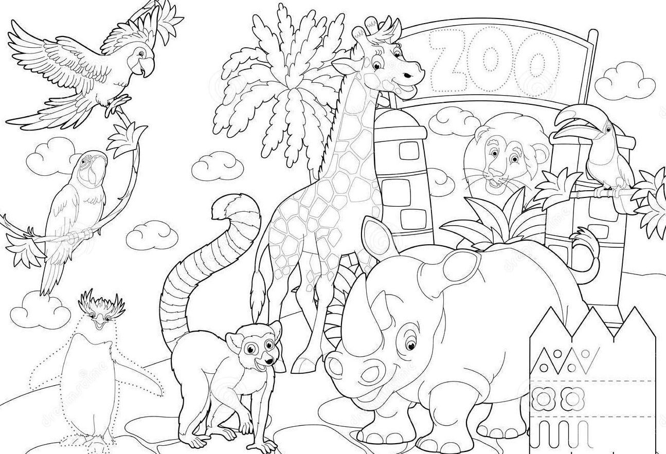 Zoo Animals With Many Strong Coloring Pages For Kids #gty ...