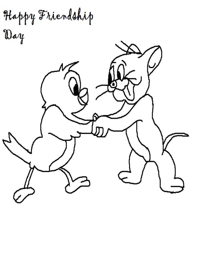 Coloring pages on Friendship day