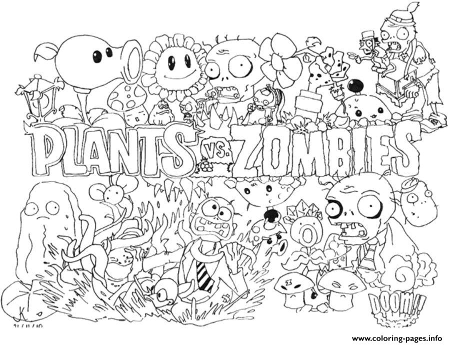 Print 2 Plants Vs Zombies Coloring Pages - Coloring Home
