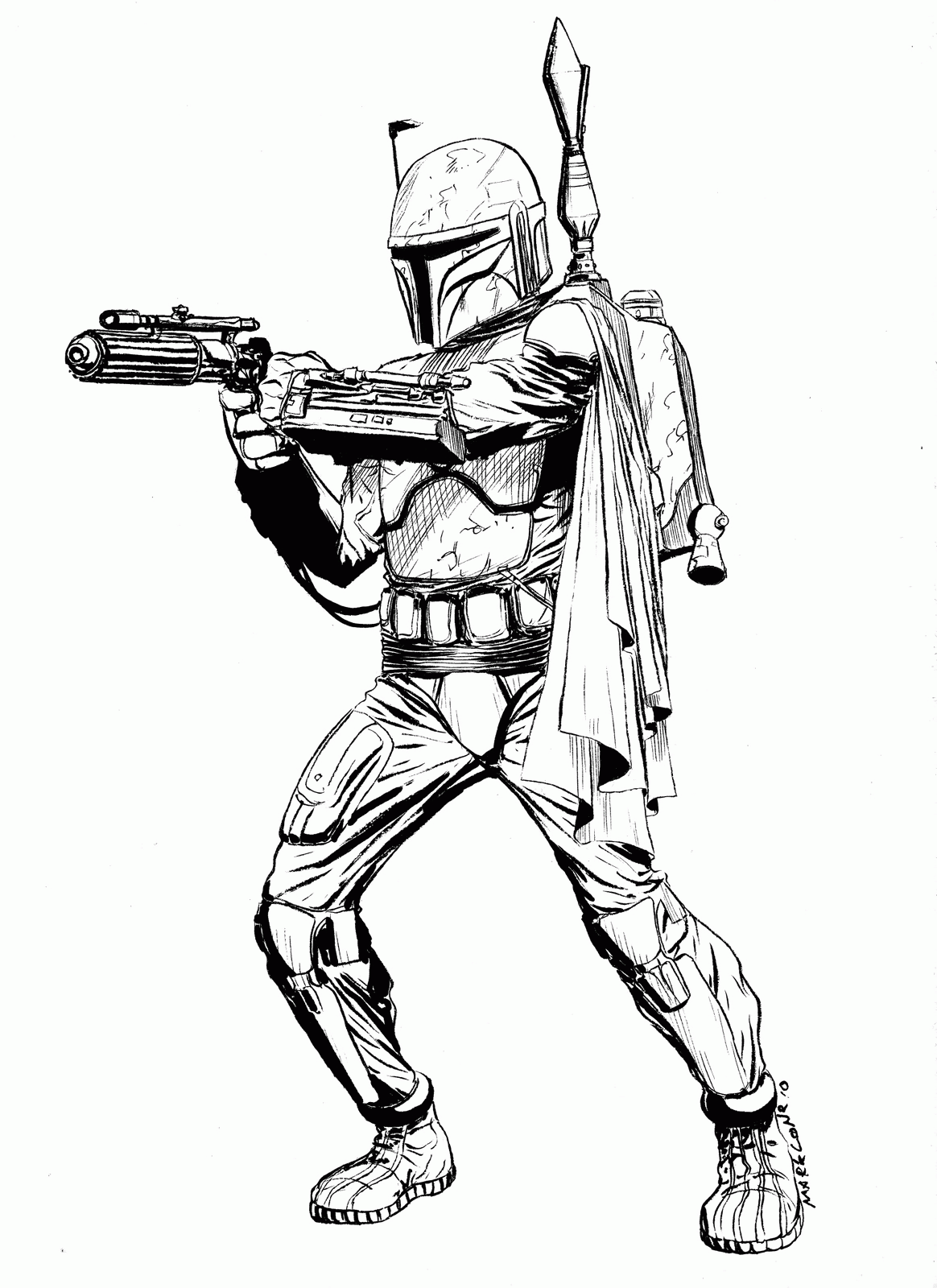 Star Wars Coloring Pages Boba Fett