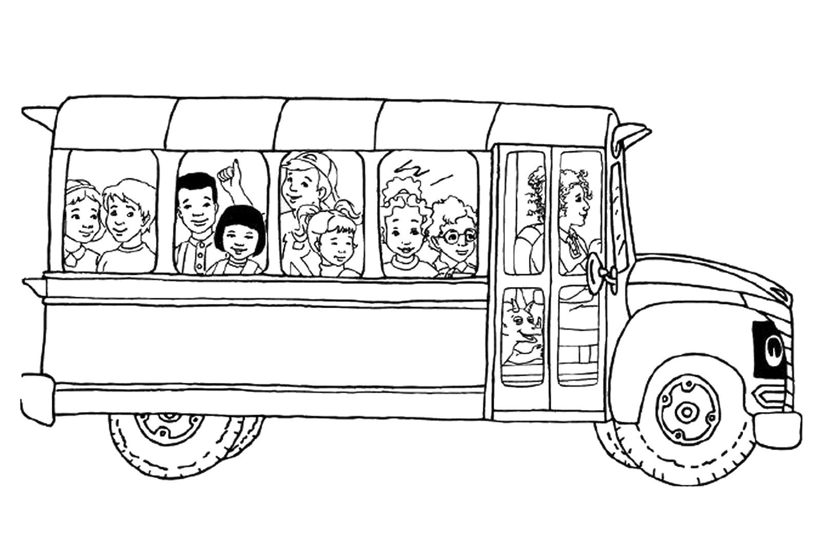Magic School Bus Coloring Page Coloring Home