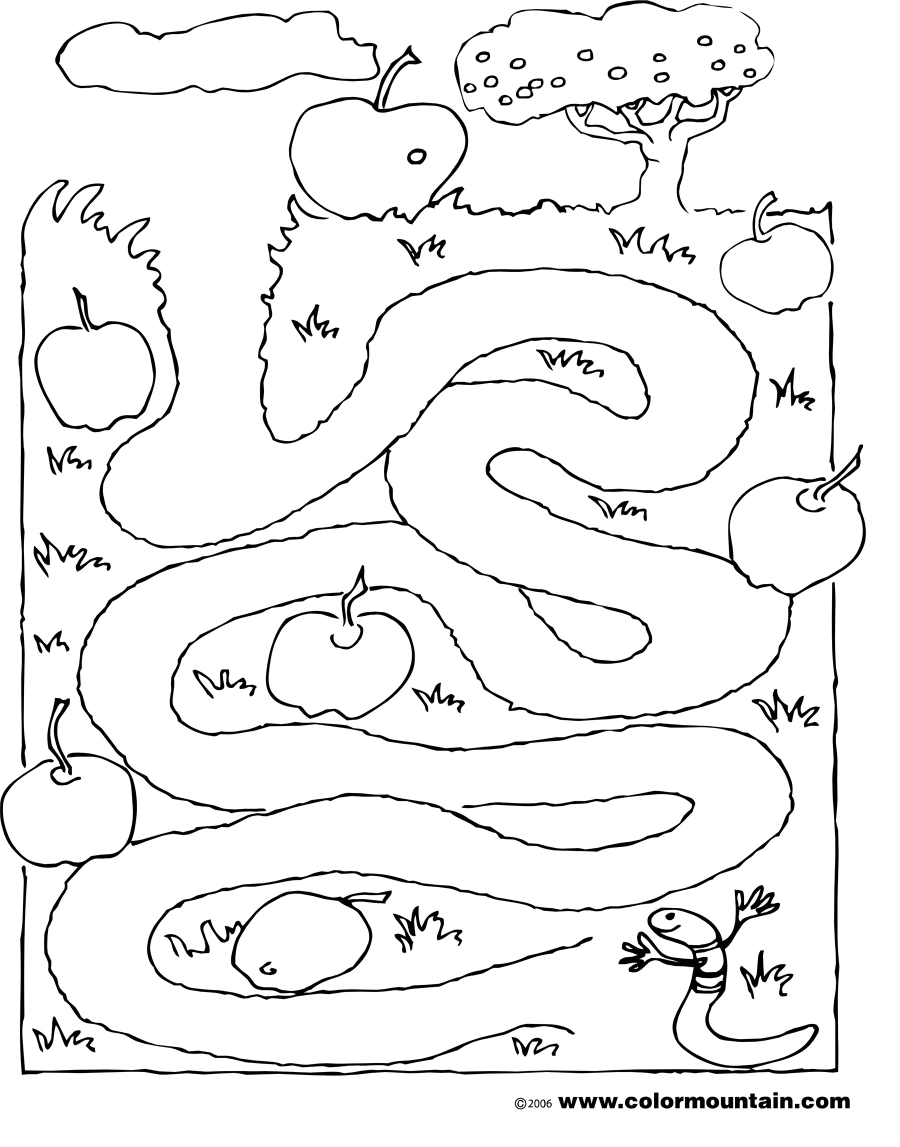 New Coloring Pages : Maze Worm Page Food Guide Create ...