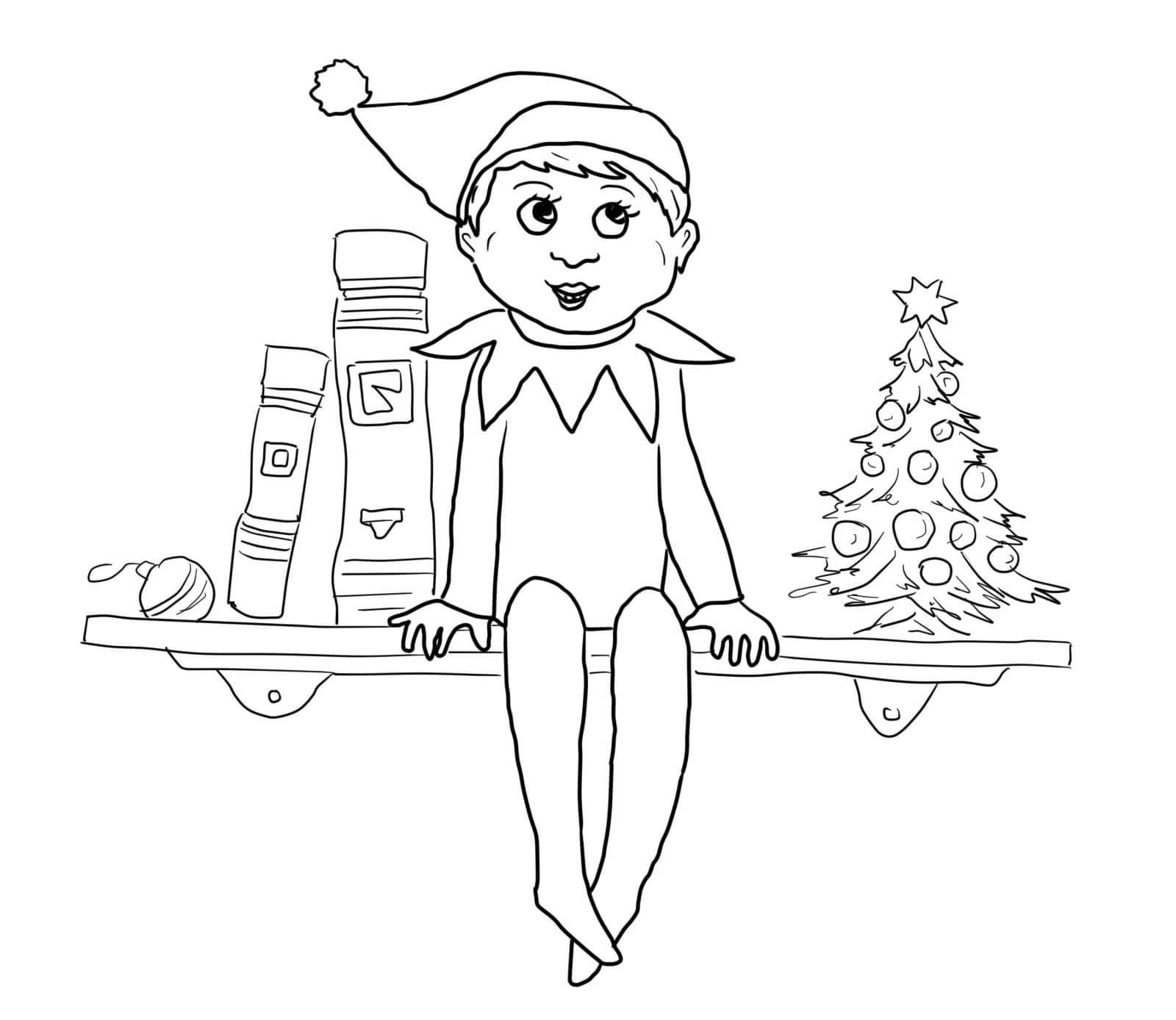 Elf on the Shelf Coloring Sheets Christmas | Educative Printable |  Printable christmas coloring pages, Elf on the shelf, Coloring pages