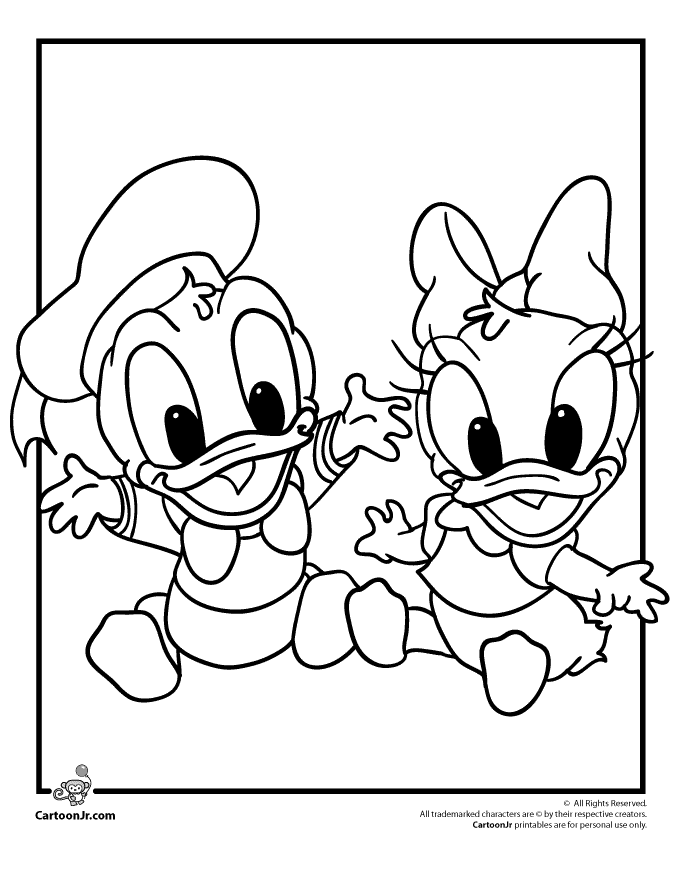Donald and Daisy Duck Baby Disney Coloring Pages | Cartoon Jr.
