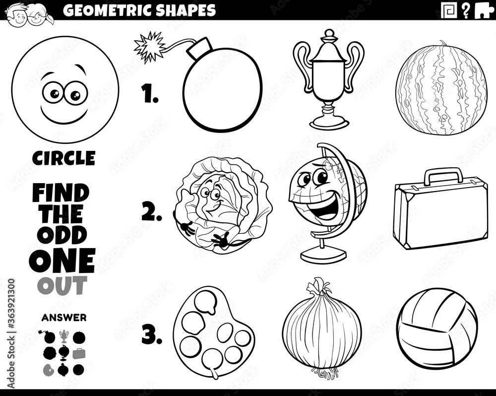 circle shape objects educational task ...