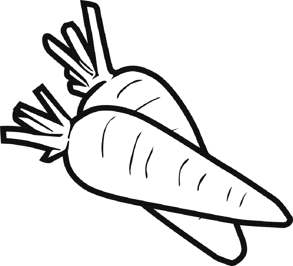 Carrot Black And White Outline Coloring Pagefree