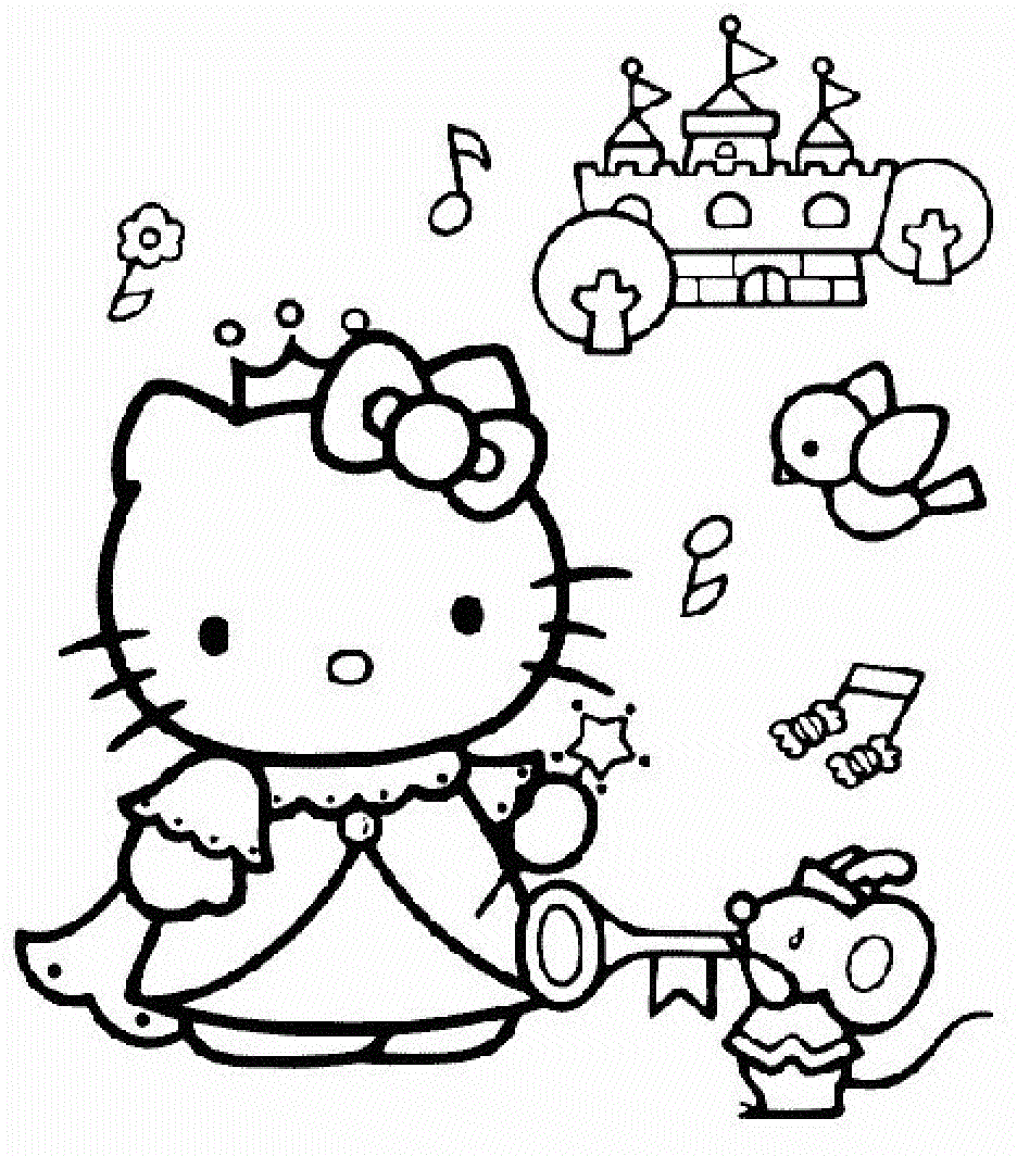 Printable Coloring Pages For Girls Hello Kitty Princess | Cartoon ...