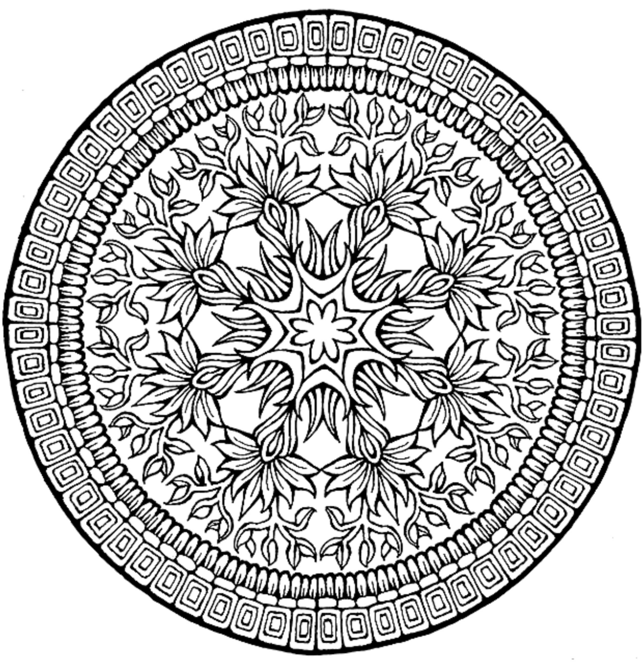 Complex Flower Coloring Pages for Adults - Printable Kids ...
