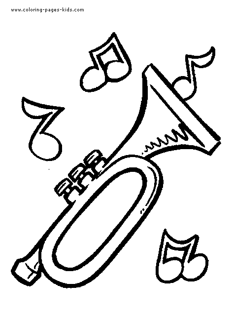 Trumpet Music color page, coloring pages, color plate, coloring ...