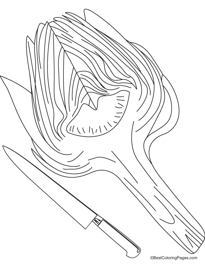 Artichoke with knife coloring pages | Download Free Artichoke with ...