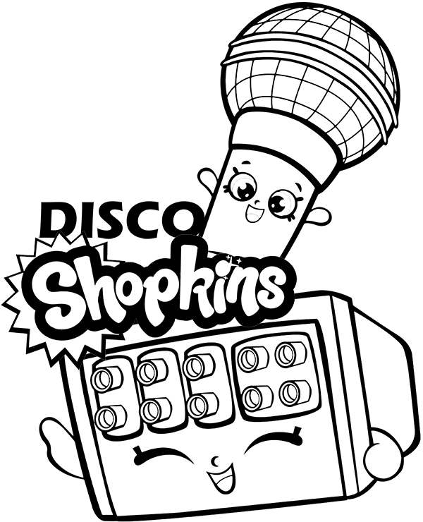 Shopkins disco items coloring page to print for free