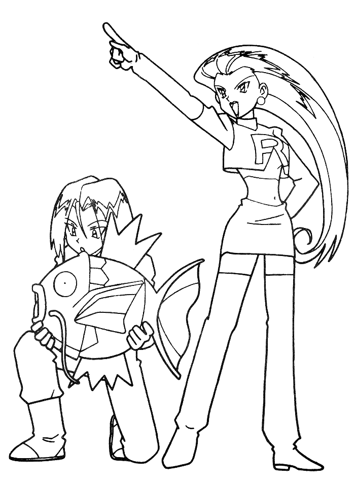 team rocket eevee Colouring Pages