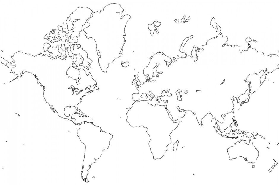 Printable Blank Coloring Pages Continents And Oceans Hagio Graphic 