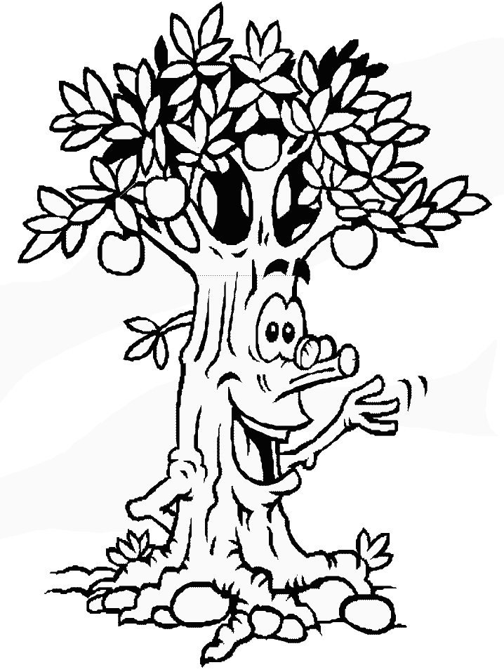 e tree in the spring Colouring Pages