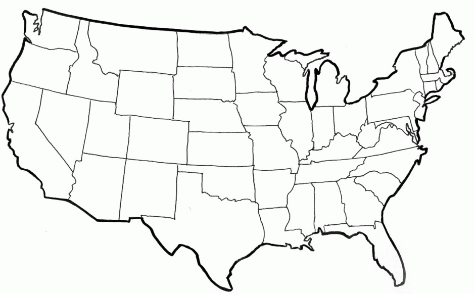 Map Of The United States Of America Coloring Page Super Coloring 
