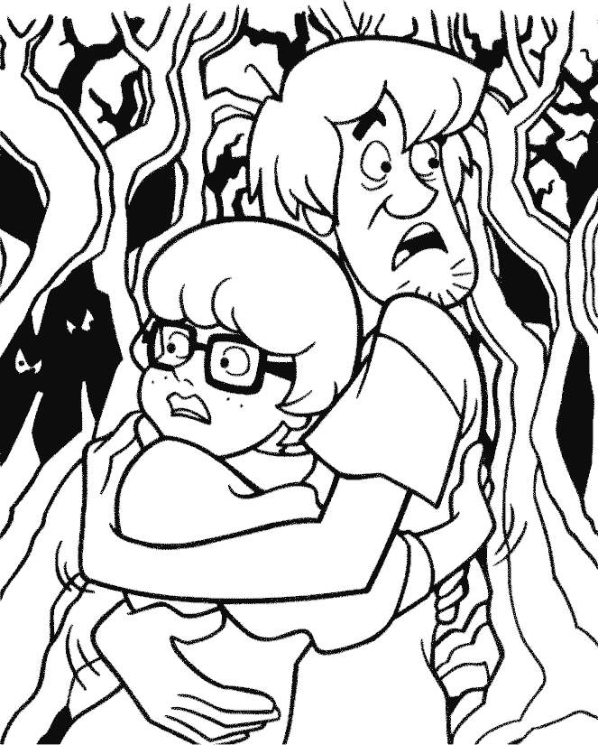 Velma and Shaggy Playing Golf Coloring Page | Kids Coloring Page