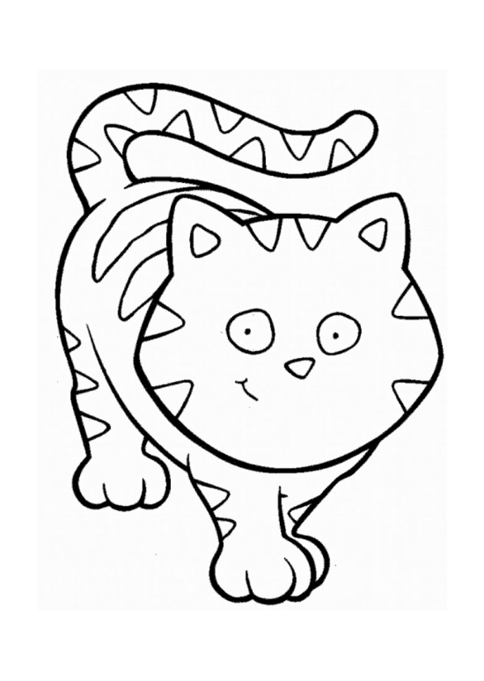 funny cat cartoon animal coloring pages